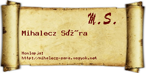 Mihalecz Sára névjegykártya