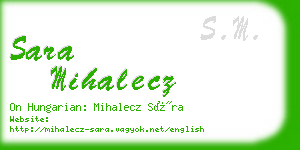 sara mihalecz business card